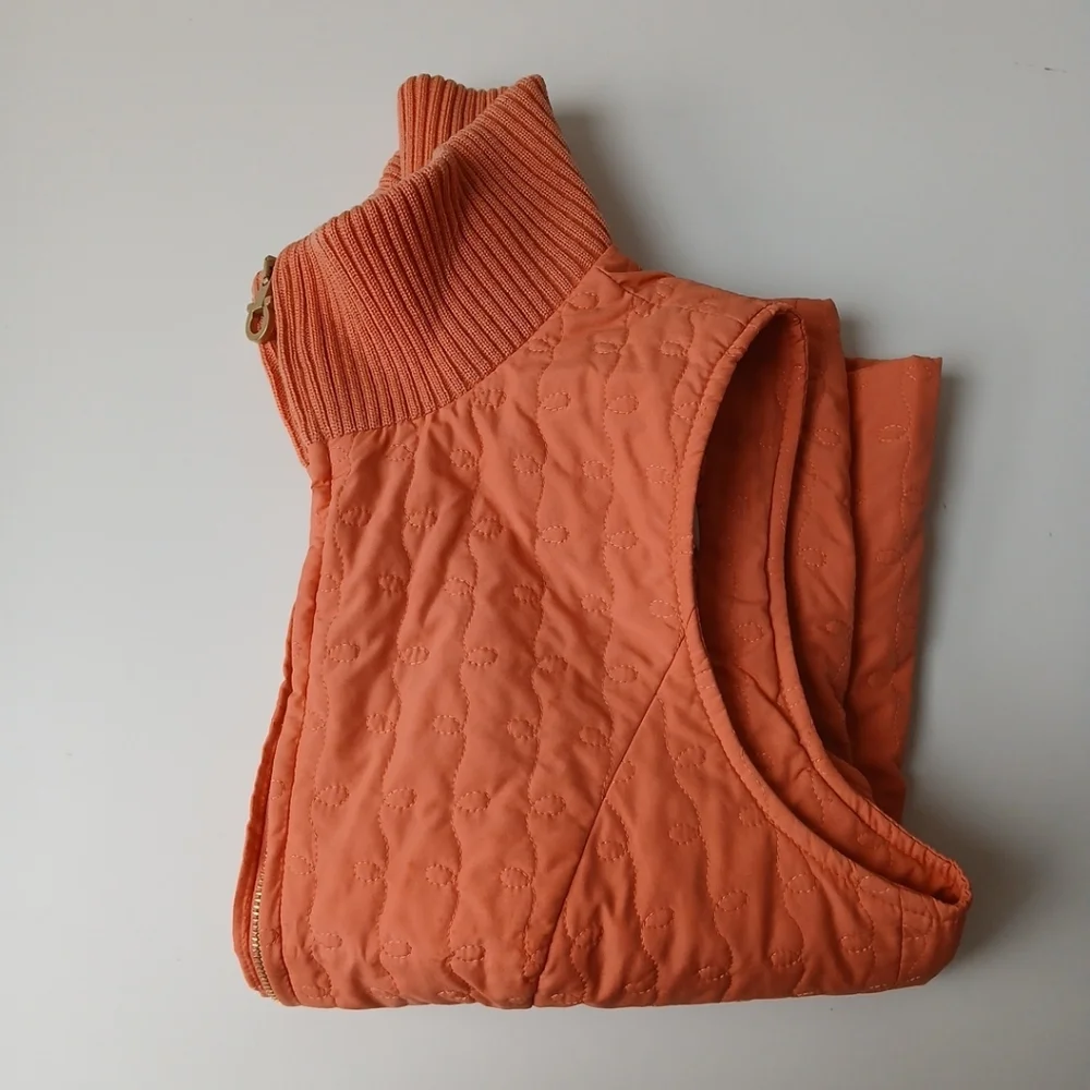 Salvatore Ferragamo Quilted Vest Peach Orange Women's 6 - Picture 8 of 8